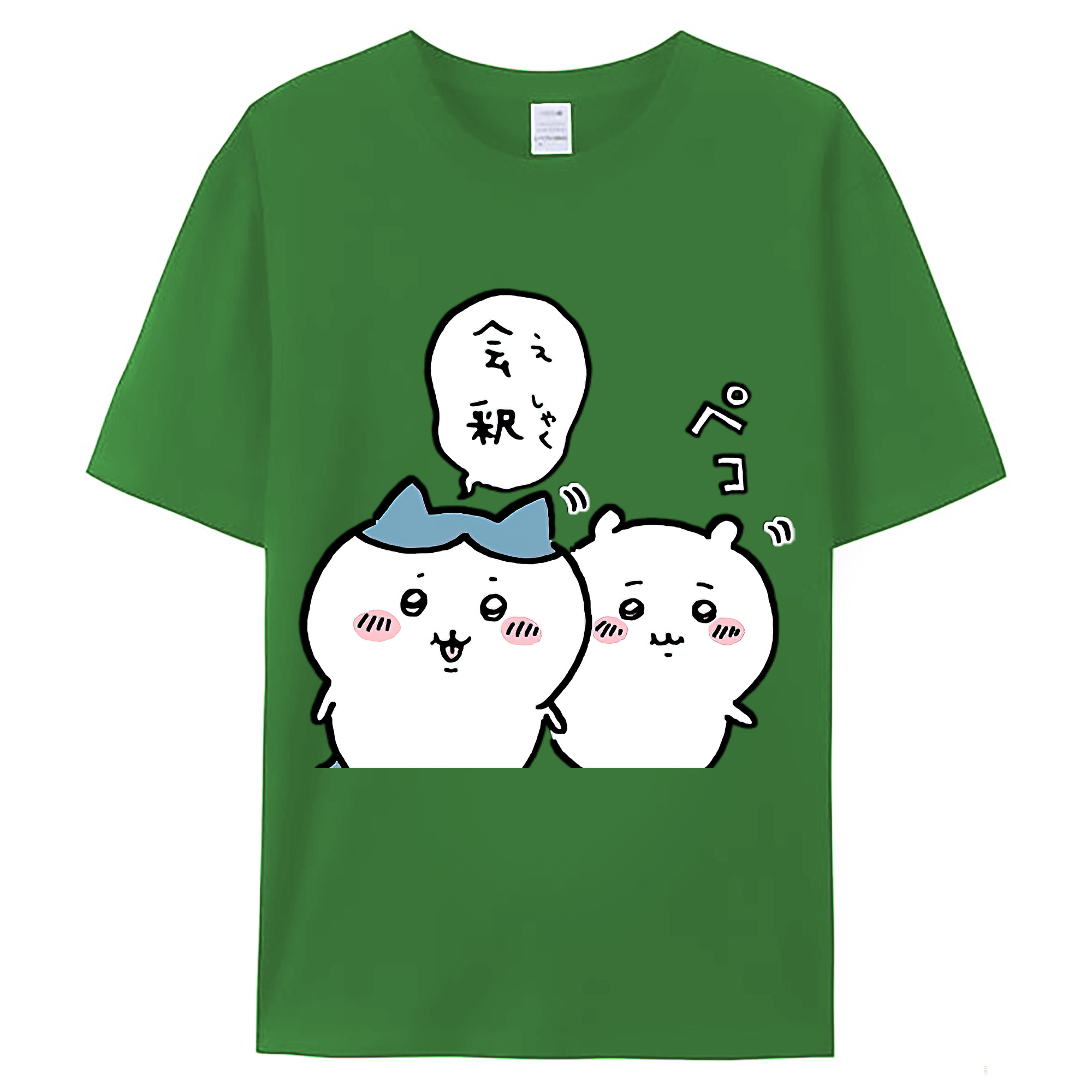 （画像用） ちいかわ ハチワレ Chii-kawa hachiware レディースカジュアルプリントTシャツ（綿100％）